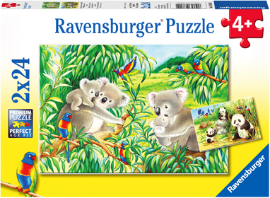 Kinderpuzzle Ravensb 2 Stück Koalas und Pandas